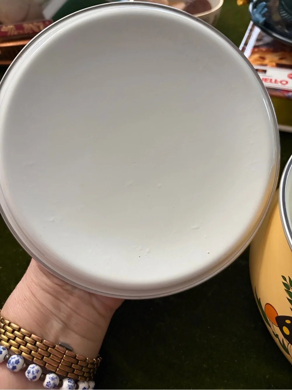 Cream Mushroom-Print Saucepan with Lid and Long Handle - Picture 5 of 8